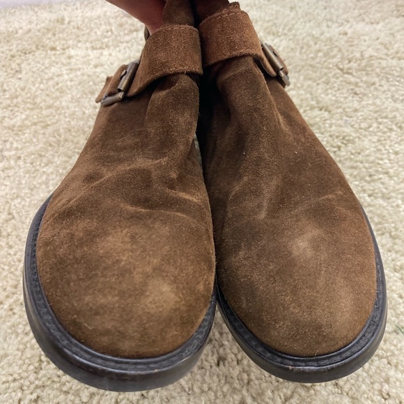 Aquatalia Bree Water Resistant Brown Suede Booties Boots Size 6 Leather Italy - Picture 9 of 9